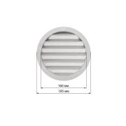Решетка вентиляционная круглая алюминиевая с москитной сеткой, с фланцем d160, внеш. D185, TDM