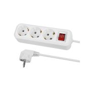Удлинитель 3 гнезда, 1,5 метра, с/з, выкл., 16 А, 3680 Вт, белый, НАРОДНЫЙ У1-33058 (Ун1 331-0001)