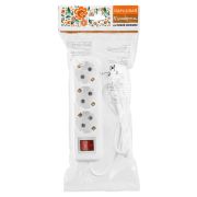 Удлинитель 3 гнезда, 7 метров, с/з, выкл., 16 А, 3680 Вт, белый, НАРОДНЫЙ У1-33058 (Ун1 331-0001)