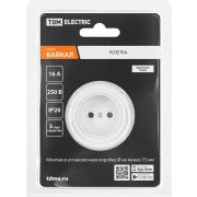 Розетка 2П 16А 250В с защ. шт. белая, «Байкал» TDM