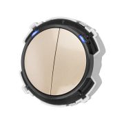 Выключатель 2-кл. 16А 250В кнопочный механизм шампань, «Байкал» TDM