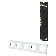 Рамка пятипостовая хрустально-белая, стекло, «Байкал» TDM