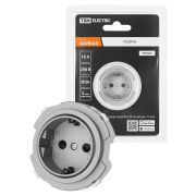 Розетка 2П+З 16А 250В с защ. шт. платина, «Байкал» TDM