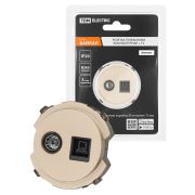 Розетка компьютерная RJ45 + TV розетка оконечная шампань, «Байкал» TDM