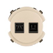 Розетка телефонная RJ11 + компьютерная RJ45 шампань, «Байкал» TDM