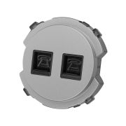 Розетка телефонная двойная RJ11 платина, «Байкал» TDM