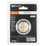 Выключатель 4-кл. 16А 250В кнопочный механизм шампань, «Байкал» TDM