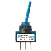 Выключатель-тумблер ASW-13D 1P 12В AC/DC 20А (3c) ON-OFF с фиксацией с синей LED подсветкой TDM