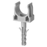 Крепеж-клипса для трубы 16 мм с дюбелем (100 шт.) серая TDM