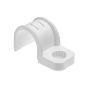Крепеж-скоба для трубы 25 мм односторонняя для прямого монтажа (50 шт.) белая TDM
