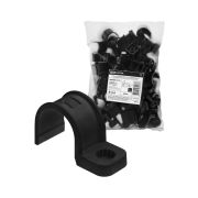 Крепеж-скоба для трубы 32 мм односторонняя для прямого монтажа (25 шт.) черная TDM