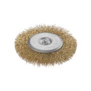 Щетка для дрели «плоская», 100 мм, латунированная витая проволока d 0,3 мм, «Рубин», TDM