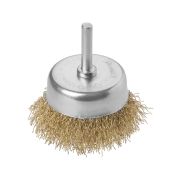 Щетка для дрели «чашка», 65 мм, латунированная витая проволока d 0,3 мм, «Рубин», TDM