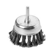 Щетка для дрели «чашка», 75 мм, плетеные пучки стальной проволоки d 0,5 мм, «Рубин», TDM
