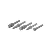 Набор шарошек шлифовальных, рашпильных, Ø 6 мм, L 40-55 мм, по дереву, 5 шт, «Рубин» TDM