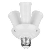 Переходник Е27-3хЕ27, узкий, белый, TDM