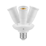 Переходник Е27-4хЕ27, узкий, белый, TDM