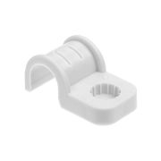 Крепеж-скоба для трубы 16 мм односторонняя для прямого монтажа (50 шт.) белая TDM