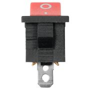 Выключатель клавишный KCD1-102 250В AC/DC, 1P, 6А, (3с), ON-ON, черный корпус, красная клавиша, Mini TDM