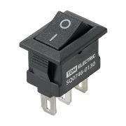 Выключатель клавишный KCD11-102 250В AC/DC, 1P, 3А, (3с), ON-ON, черный, Micro TDM