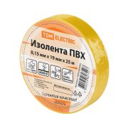 Изолента ПВХ 0,15х19 мм Желтая 25 м TDM