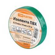 Изолента ПВХ 0,15х19 мм Зеленая 25 м TDM