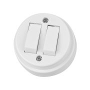 Выключатель 2-кл. открытой установки IP20 10А белый «Ретро» TDM