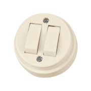 Выключатель 2-кл. открытой установки IP20 10А сл. кость «Ретро» TDM