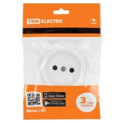 Розетка 2П открытой установки IP20 10А белая «Ретро» TDM