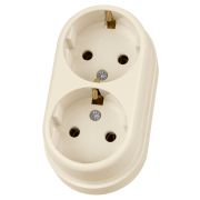 Розетка двойная 2П+3 открытой установки IP20 16А сл. кость «Ретро» TDM