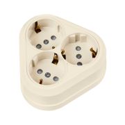 Розетка треугольная 2П+3 открытой установки IP20 16A с защитными шторками сл.кость «Ладога» TDM