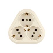 Розетка треугольная 2П+3 открытой установки IP20 16A сл.кость «Ладога» TDM