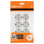 Розетка шестиместная 2П+3 открытой установки IP20 16A с защитными шторками белая «Ладога» TDM