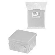 Распаячная коробка ОП для прямого монтажа 80х80х50 мм, крышка, IP54, 7 вх. инд. штрихкод TDM