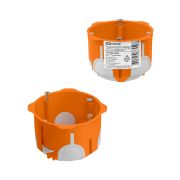 Установочная коробка СП D68х50 мм, 2-х компон., саморезы, пл. лапки, IP30, оранж., инд. штрихкод TDM