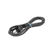 Шнур сетевой с вилкой в тканевой оплетке ПВС-ВП 2x0,75мм2 1,8м, 1400 Вт б/з черный TDM