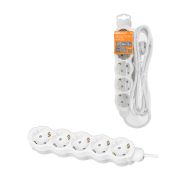 Удлинитель бытовой «Люкс» 5 гнезд, 3 м, с/з, с з/ш, ПВС 3х0,75 мм2, 10 А, 250 В, 2400 Вт TDM У1-52051