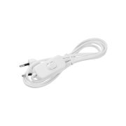 Шнур для БРА с выключателем  ШВВП-ВП 2х0,5 мм2 1,8 м 600 Вт белый TDM