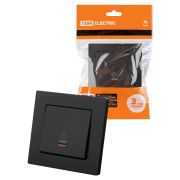 Кнопка звонка с подсветкой 6А черная «Сенеж» TDM