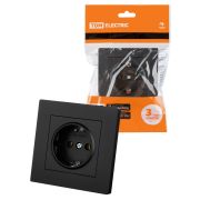 Розетка 2П+З 16А 250В черная «Сенеж» TDM