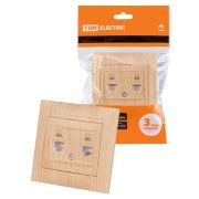 Розетка компьютерная двойная RJ45 сосна «Лама» TDM