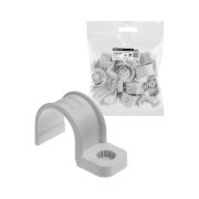 Крепеж-скоба для трубы 32 мм односторонняя для прямого монтажа (20 шт.) серая TDM