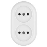 Розеточная колодка 2 гнезда 2П 16А 250B белая «Ретро» (карболит) TDM