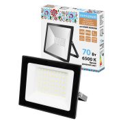 Прожектор СДО-05-070 70 Вт, 5600 лм, 6500 К, 220-240 В, IP65, черный, Народный