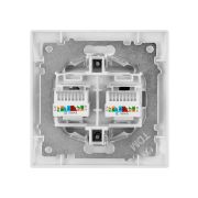 Розетка компьютерная двойная RJ45 белая «Лама» TDM
