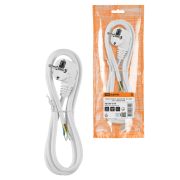 Шнур сетевой с вилкой ПВС-ВП 3x1,5мм² 5м с/з белый TDM