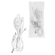 Шнур с плоской вилкой и светорегулятором «Народный» ШВВП 2х0,5 мм2, 1,5м, белый