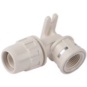 ЗУБР ШиреФит, штуцер с гайкой внутренняя резьба 16 мм - 1/2″, угловая муфта с креплением (51468-16-1/2)