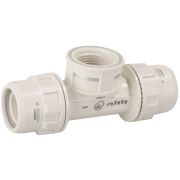 ЗУБР ШиреФит, штуцер с гайкой - внутренняя резьба - штуцер с гайкой, 26 мм - 3/4″ - 26 мм, переходной тройник (51502-26-3/4-26)