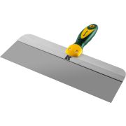 KRAFTOOL 350 мм, широкое полотно, алюминиевая направляющая, двухкомпонентная ручка, нержавеющий, фасадный шпатель (10036-350)